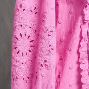 Sundance Orchid Pink Tiffany Jo Ruffles Button Front Shirt New Without Tag XS